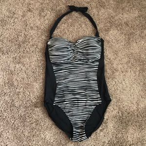 Merona Black and White Halter Top One Piece